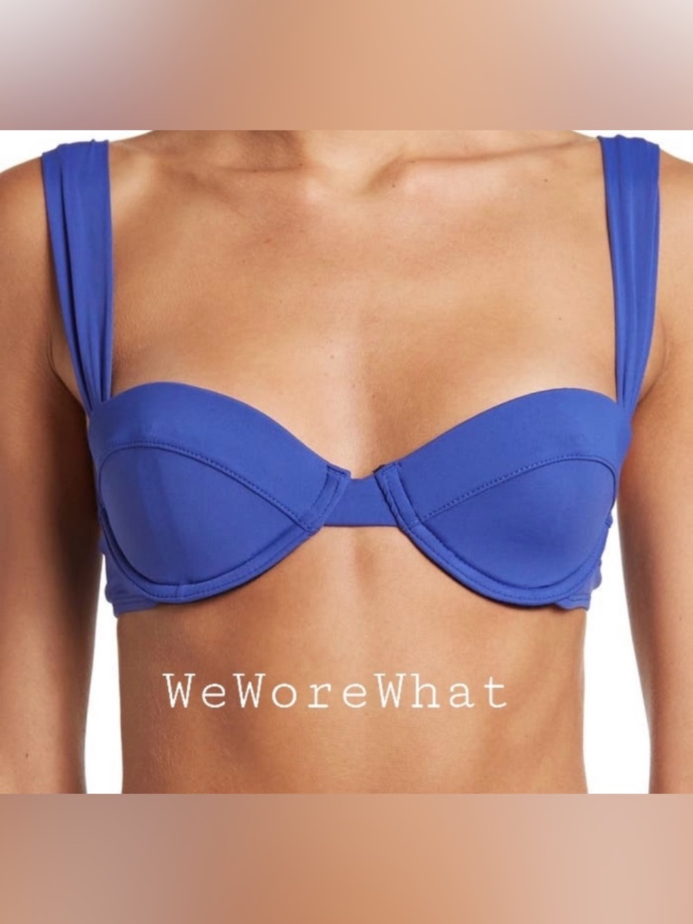 WeWoreWhat Cobalt Blue Underwire Bikini Top